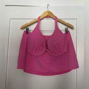 Victorias Secret Pink Halter Bikini Top 38 DD and Swim Skirt XL